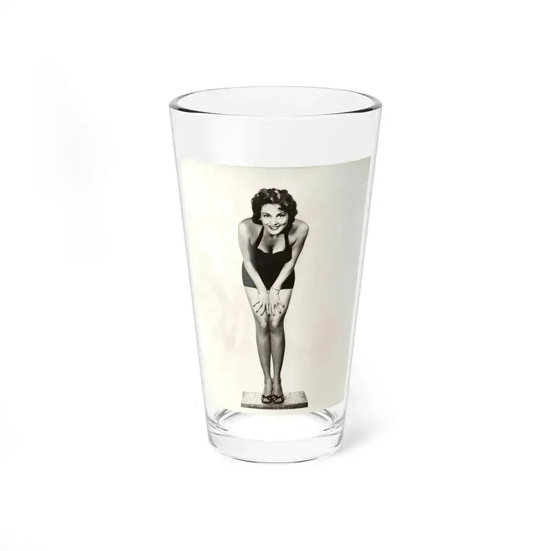 Allison Hayes #123 - Vintage 8x10 B&W Full Body Swimsuit Cheesecake Photo 2 (Vintage Female Icon) Pint Glass 16oz 16oz - Go Mug Yourself