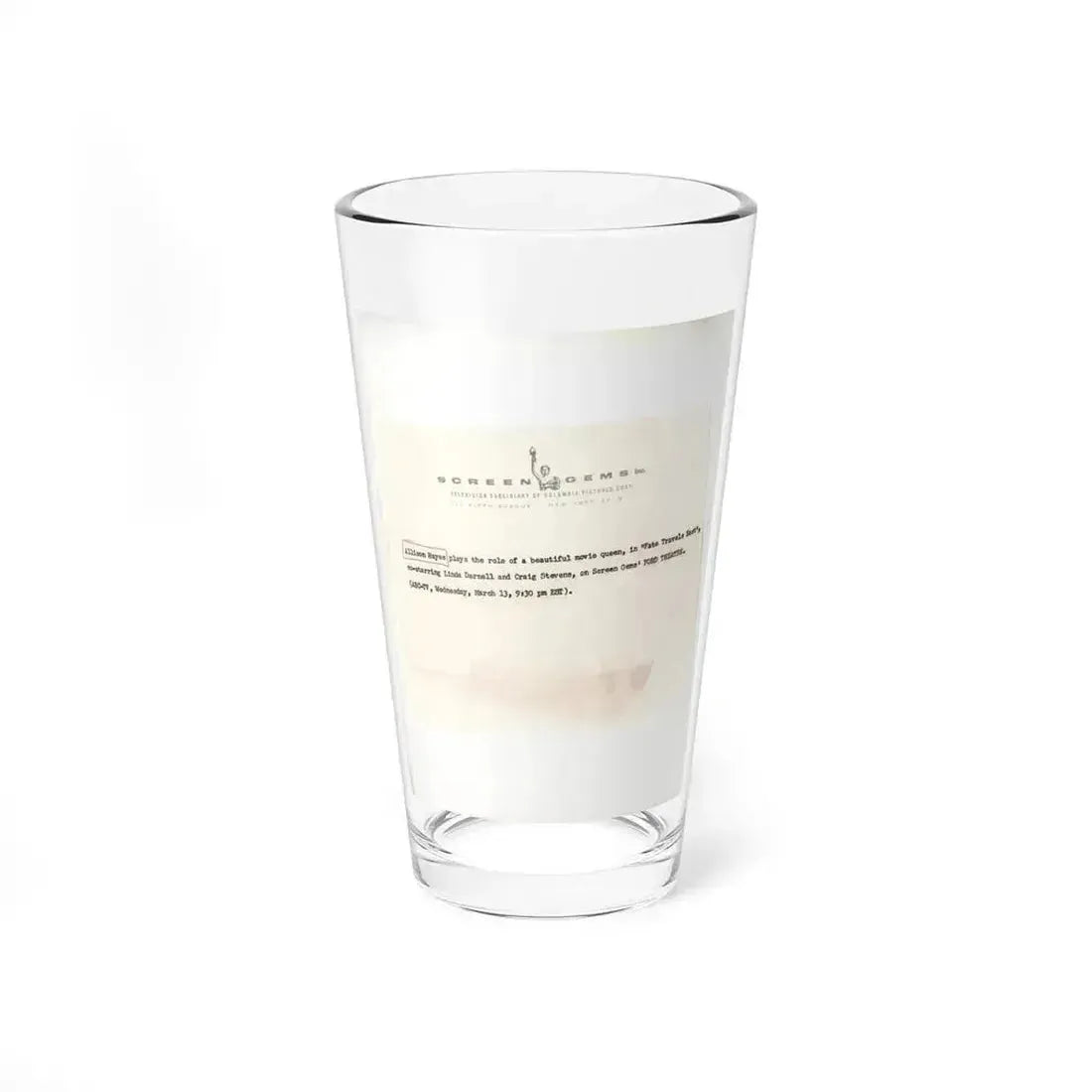 Allison Hayes #123 - Vintage 8x10 B&W Full Body Swimsuit Cheesecake Photo 3 (Vintage Female Icon) Pint Glass 16oz 16oz - Go Mug Yourself