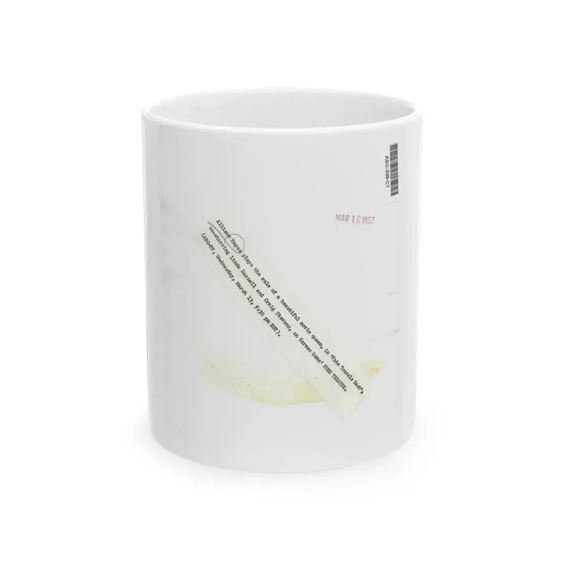 Allison Hayes #123 - Vintage 8x10 B&W Full Body Swimsuit Cheesecake Photo_1 (Vintage Female Icon) White Coffee Mug 11oz - Go Mug Yourself