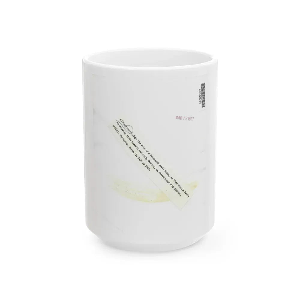 Allison Hayes #123 - Vintage 8x10 B&W Full Body Swimsuit Cheesecake Photo_1 (Vintage Female Icon) White Coffee Mug 15oz - Go Mug Yourself