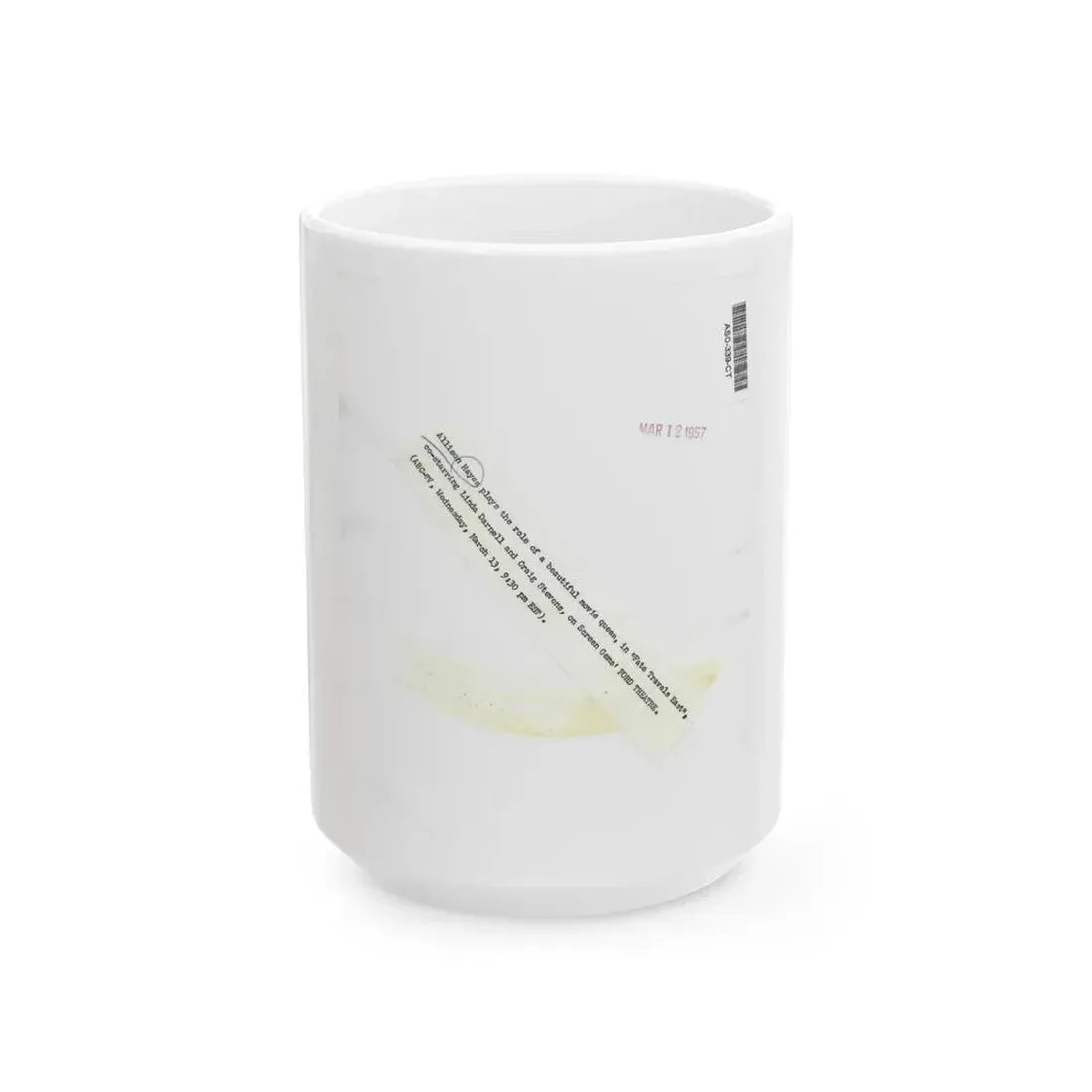 Allison Hayes #123 - Vintage 8x10 B&W Full Body Swimsuit Cheesecake Photo_1 (Vintage Female Icon) White Coffee Mug 15oz - Go Mug Yourself