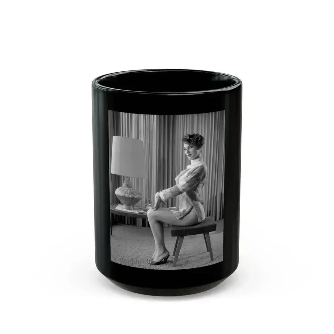Allison Hayes #140 (Vintage Female Icon) Black Coffee Mug 15oz - Go Mug Yourself