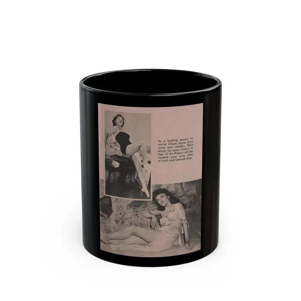 Allison Hayes #178 - 1 Page of 1 with, 2 B&W Photos & Caption from Bold Pocket Mag. Jan. '56 (Vintage Female Icon) Black Coffee Mug 11oz - Go Mug Yourself