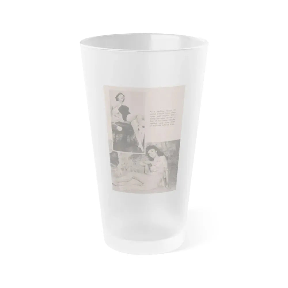 Allison Hayes #178 - 1 Page of 1 with, 2 B&W Photos & Caption from Bold Pocket Mag. Jan. '56 (Vintage Female Icon) Frosted Pint Glass 16oz 16oz Frosted - Go Mug Yourself