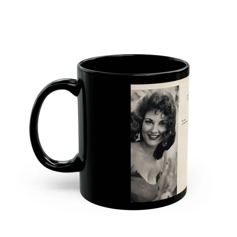 Allison Hayes #179 - Pages 1 & 2 of 5 with, 3 B&W Photos, Caption & Article from GenT Mag. Oct. '58 (Vintage Female Icon) Black Coffee Mug - Go Mug Yourself