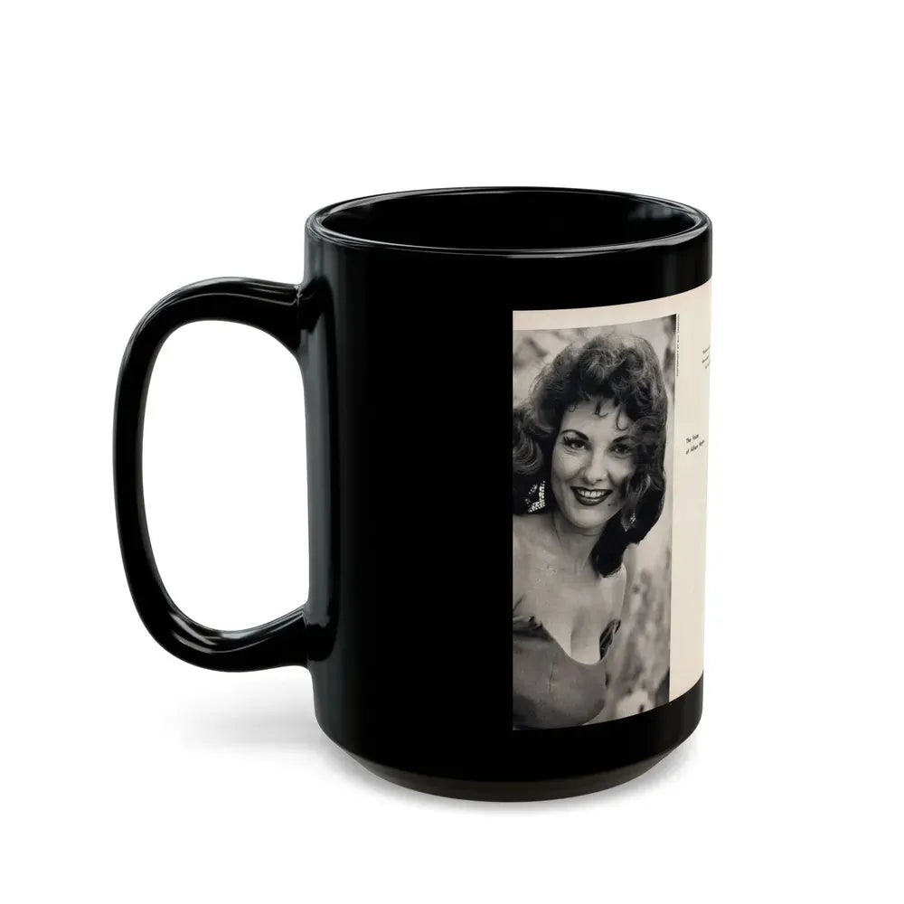 Allison Hayes #179 - Pages 1 & 2 of 5 with, 3 B&W Photos, Caption & Article from GenT Mag. Oct. '58 (Vintage Female Icon) Black Coffee Mug - Go Mug Yourself