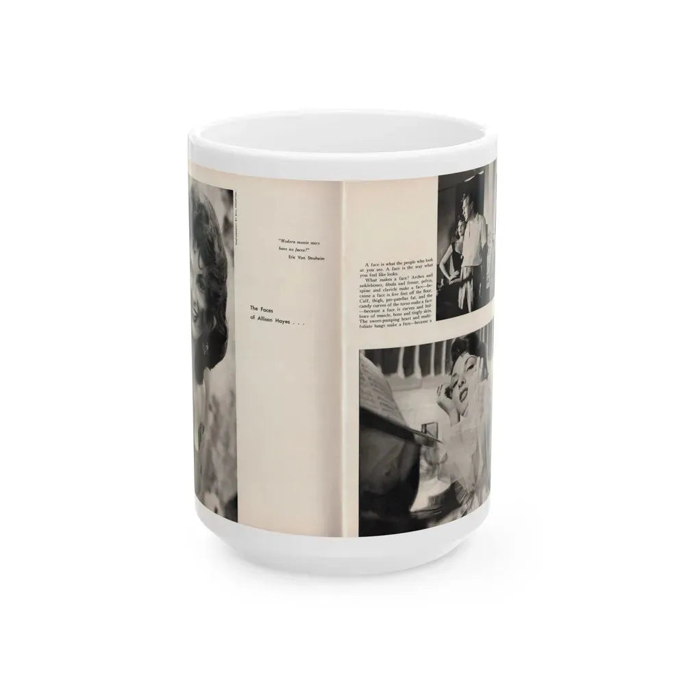 Allison Hayes #179 - Pages 1 & 2 of 5 with, 3 B&W Photos, Caption & Article from GenT Mag. Oct. '58 (Vintage Female Icon) White Coffee Mug 15oz - Go Mug Yourself