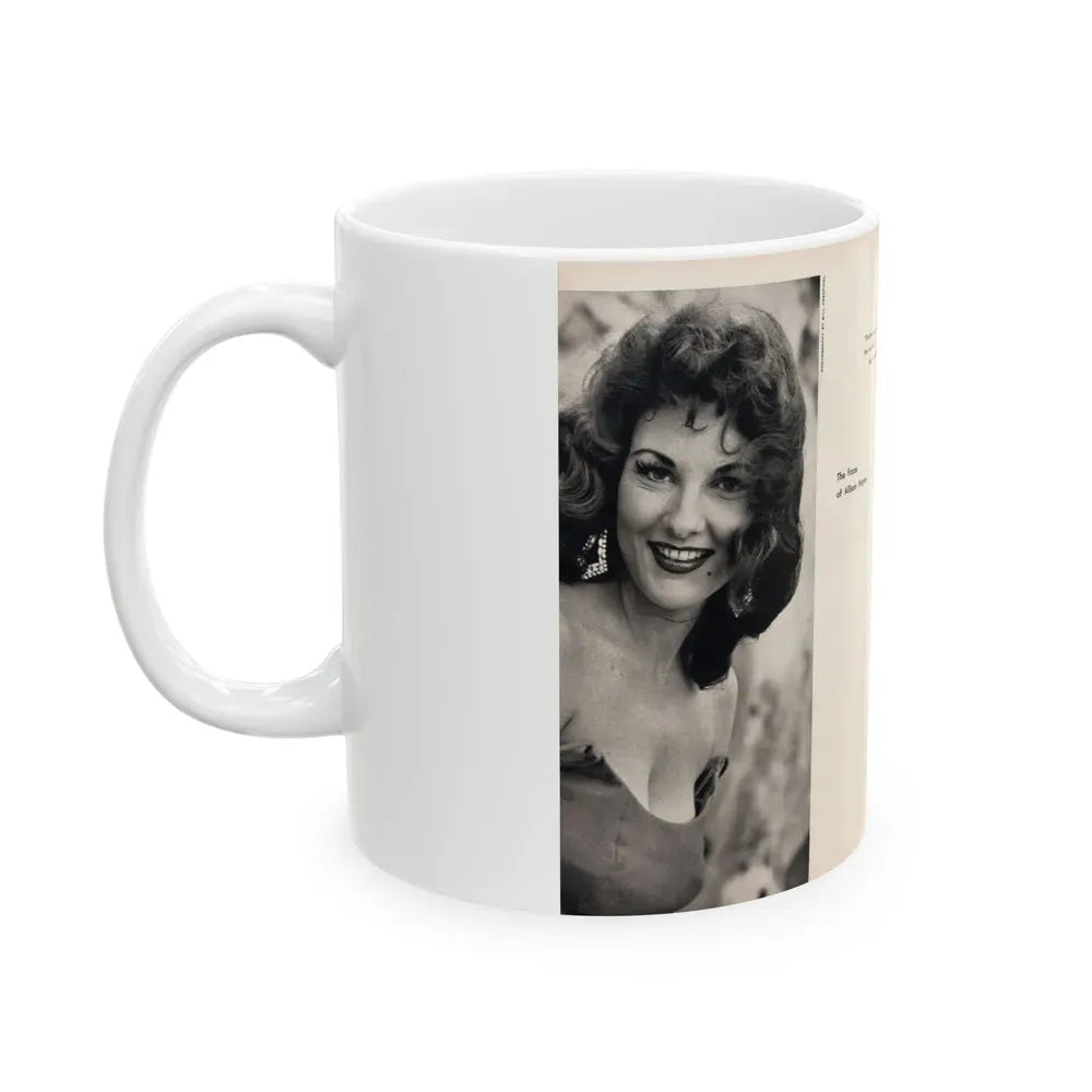 Allison Hayes #179 - Pages 1 & 2 of 5 with, 3 B&W Photos, Caption & Article from GenT Mag. Oct. '58 (Vintage Female Icon) White Coffee Mug - Go Mug Yourself