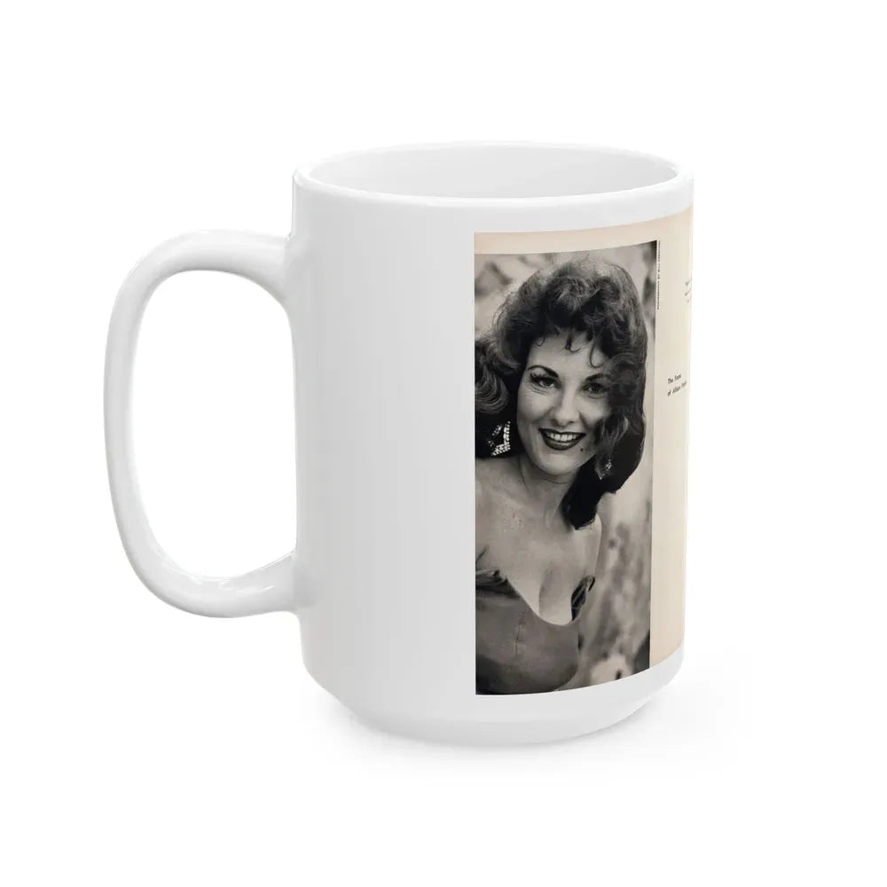 Allison Hayes #179 - Pages 1 & 2 of 5 with, 3 B&W Photos, Caption & Article from GenT Mag. Oct. '58 (Vintage Female Icon) White Coffee Mug - Go Mug Yourself