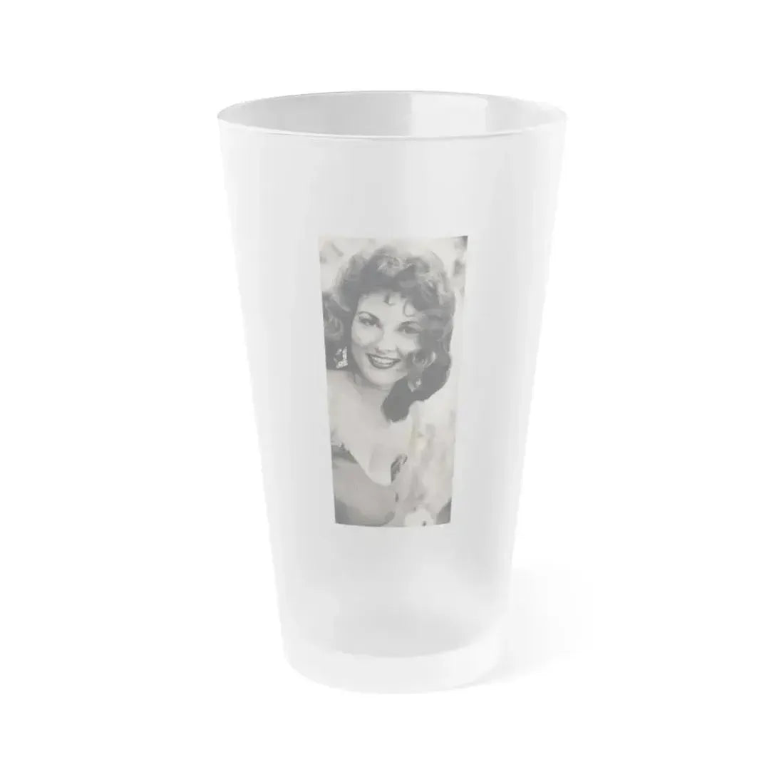 Allison Hayes #179 - Topless B&W Photo from GenT Magazine Oct. '58 Page 56 (Vintage Female Icon) Frosted Pint Glass 16oz 16oz Frosted - Go Mug Yourself