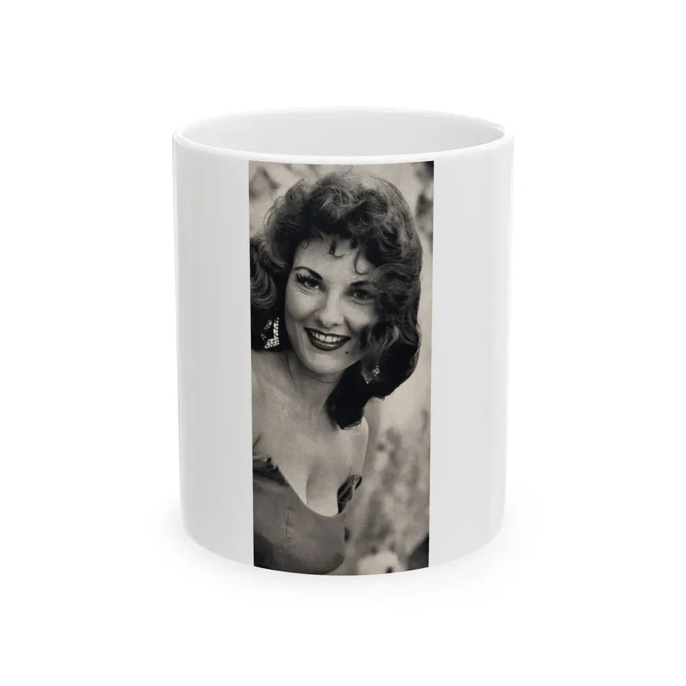 Allison Hayes #179 - Topless B&W Photo from GenT Magazine Oct. '58 Page 56 (Vintage Female Icon) White Coffee Mug 11oz - Go Mug Yourself