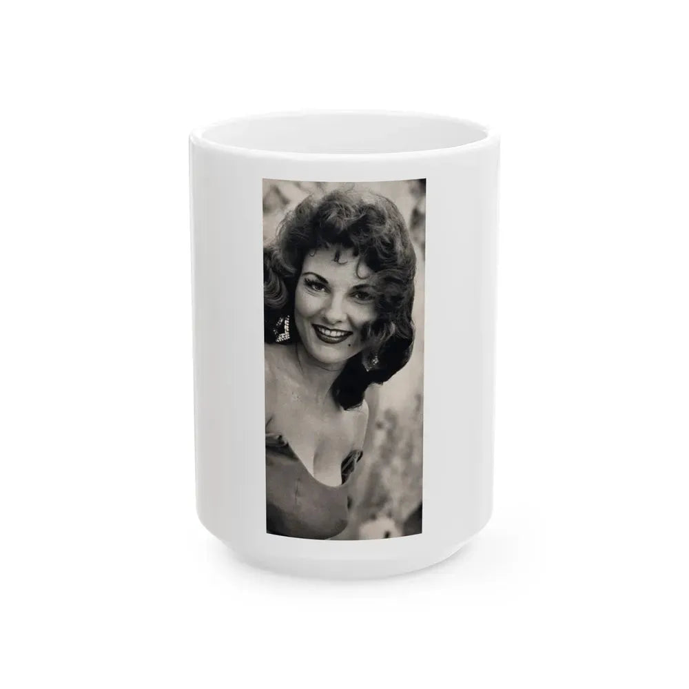 Allison Hayes #179 - Topless B&W Photo from GenT Magazine Oct. '58 Page 56 (Vintage Female Icon) White Coffee Mug 15oz - Go Mug Yourself