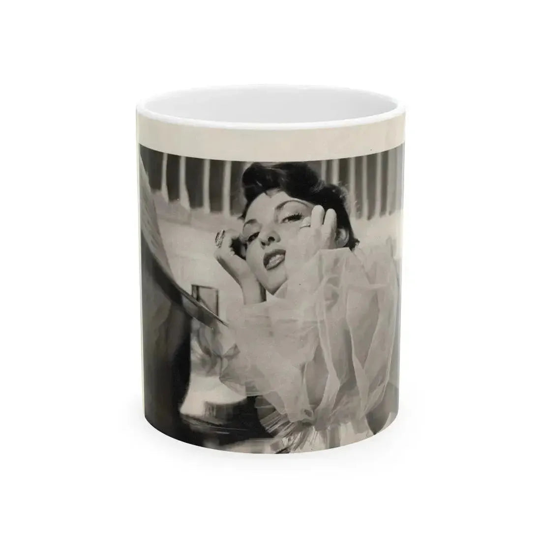 Allison Hayes #179 - Topless B&W Photo from GenT Magazine Oct. '58 Page 57 (Vintage Female Icon) White Coffee Mug 11oz - Go Mug Yourself
