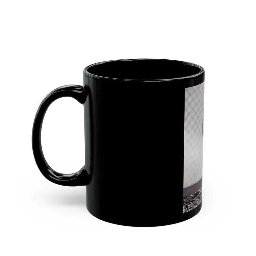 Allison Hayes #18 - B&W Full Body One Piece Swimsuit Cheesecake Pin-Up Photo (Vintage Female Icon) Black Coffee Mug - Go Mug Yourself