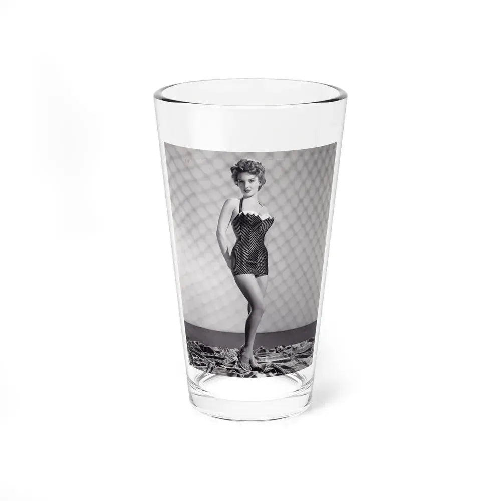 Allison Hayes #18 - B&W Full Body One Piece Swimsuit Cheesecake Pin-Up Photo (Vintage Female Icon) Pint Glass 16oz 16oz - Go Mug Yourself