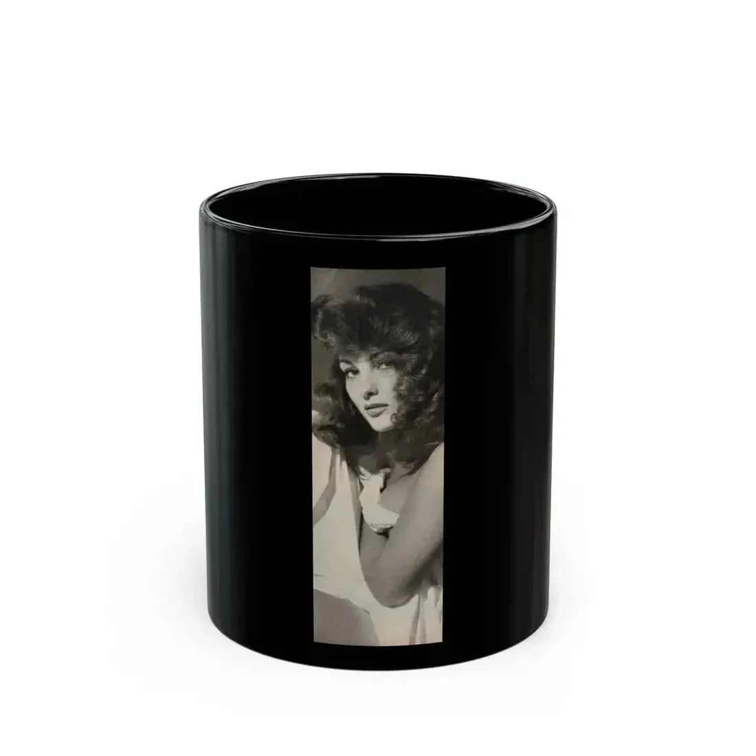 Allison Hayes #180 - 1 B&W Photo from GenT Magazine Oct. '58 Page 59 (Vintage Female Icon) Black Coffee Mug 11oz - Go Mug Yourself