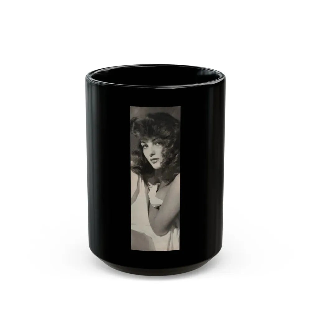 Allison Hayes #180 - 1 B&W Photo from GenT Magazine Oct. '58 Page 59 (Vintage Female Icon) Black Coffee Mug 15oz - Go Mug Yourself
