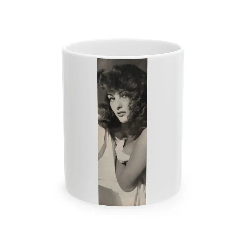Allison Hayes #180 - 1 B&W Photo from GenT Magazine Oct. '58 Page 59 (Vintage Female Icon) White Coffee Mug 11oz - Go Mug Yourself