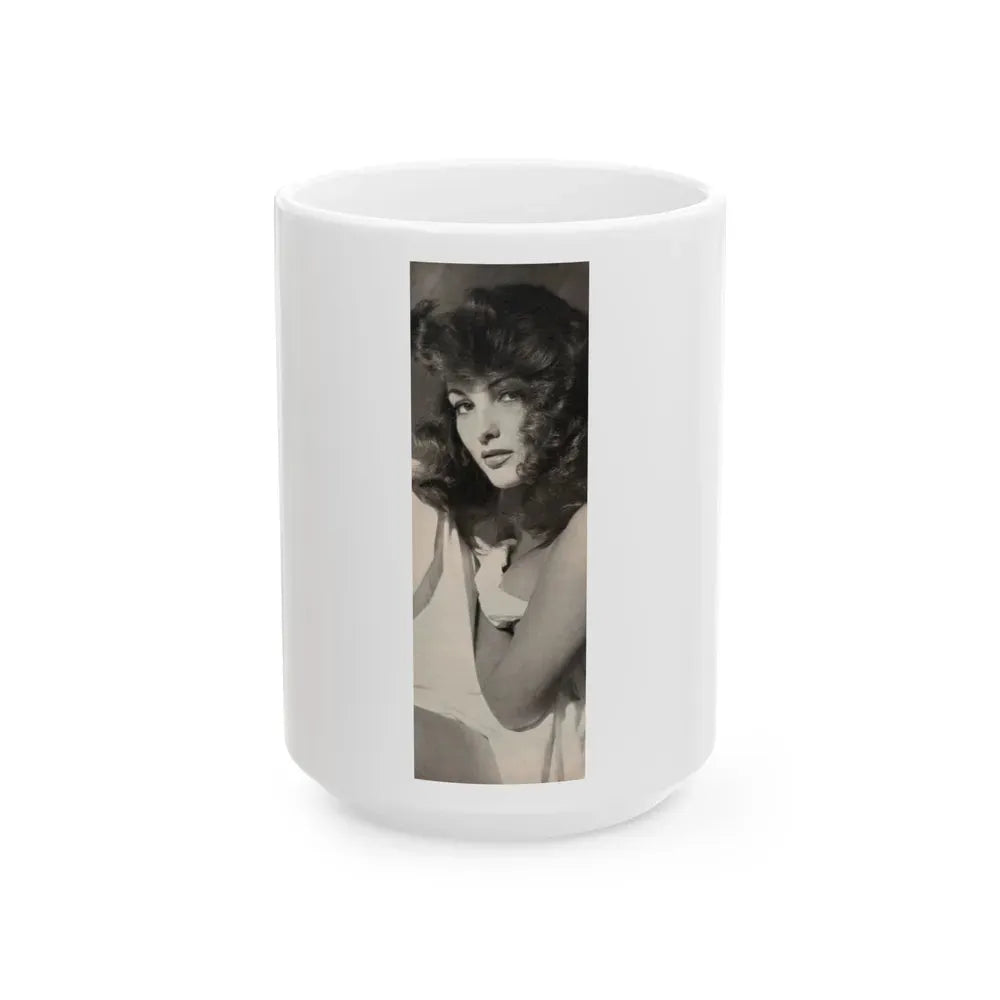 Allison Hayes #180 - 1 B&W Photo from GenT Magazine Oct. '58 Page 59 (Vintage Female Icon) White Coffee Mug 15oz - Go Mug Yourself