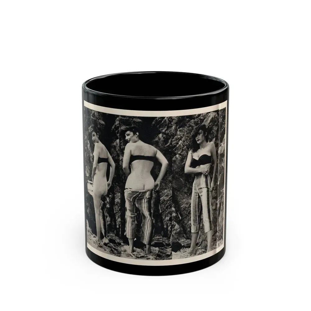 Allison Hayes #180 - 3 B&W Photos 2 have Bare butt from GenT Magazine Oct. '58 Page 58 (Vintage Female Icon) Black Coffee Mug 11oz - Go Mug Yourself