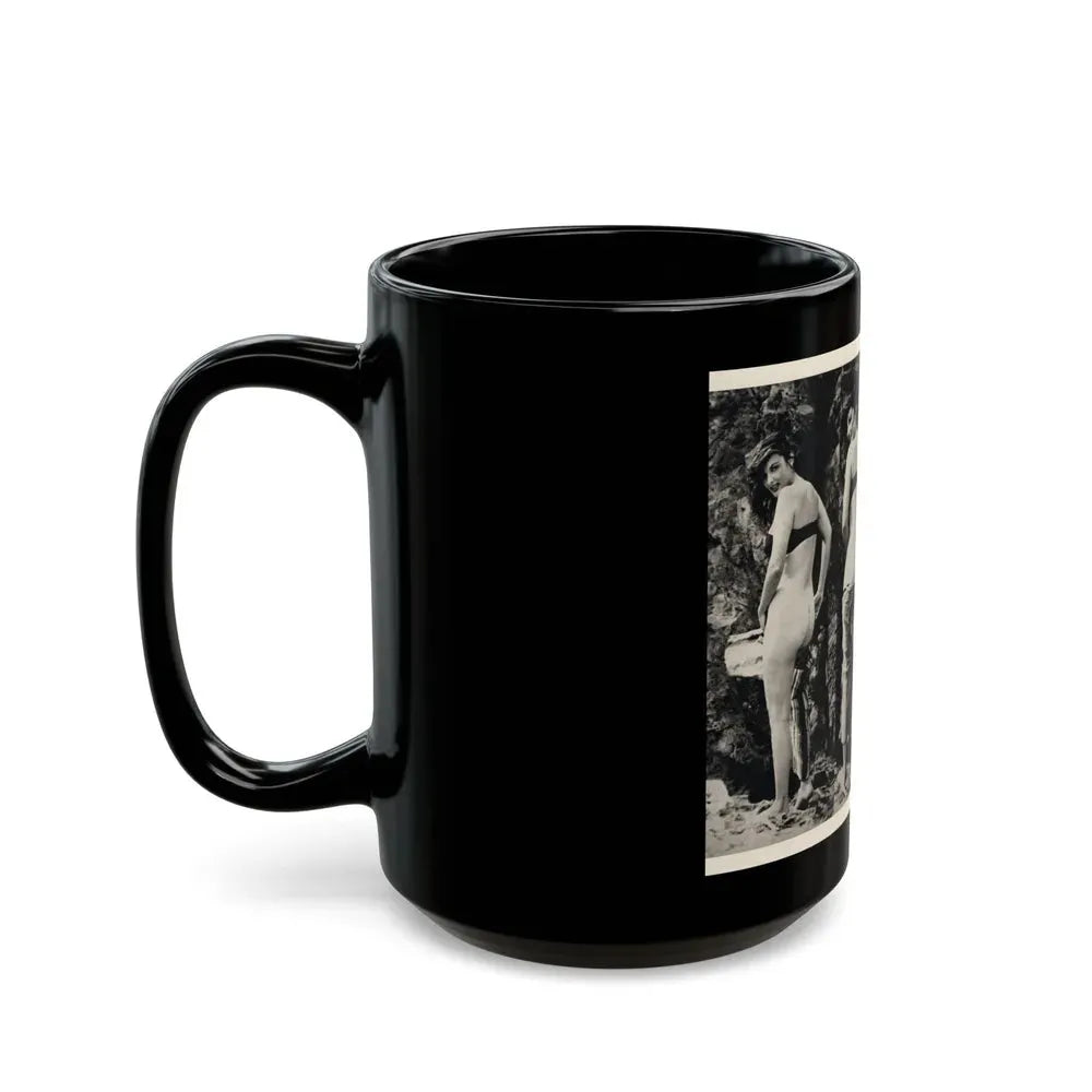 Allison Hayes #180 - 3 B&W Photos 2 have Bare butt from GenT Magazine Oct. '58 Page 58 (Vintage Female Icon) Black Coffee Mug - Go Mug Yourself