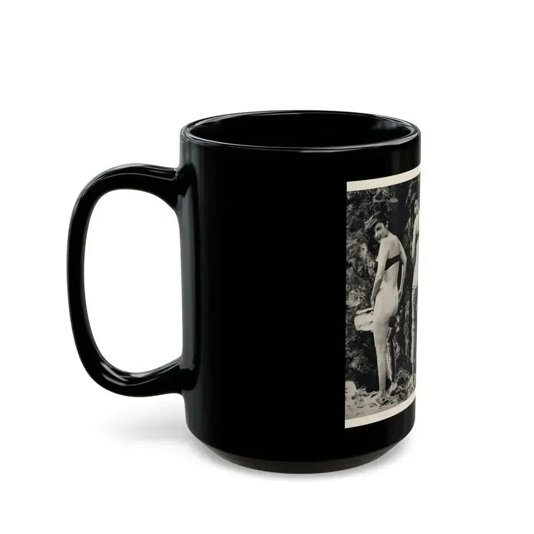 Allison Hayes #180 - 3 B&W Photos 2 have Bare butt from GenT Magazine Oct. '58 Page 58 (Vintage Female Icon) Black Coffee Mug - Go Mug Yourself