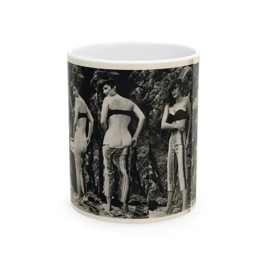 Allison Hayes #180 - 3 B&W Photos 2 have Bare butt from GenT Magazine Oct. '58 Page 58 (Vintage Female Icon) White Coffee Mug 11oz - Go Mug Yourself