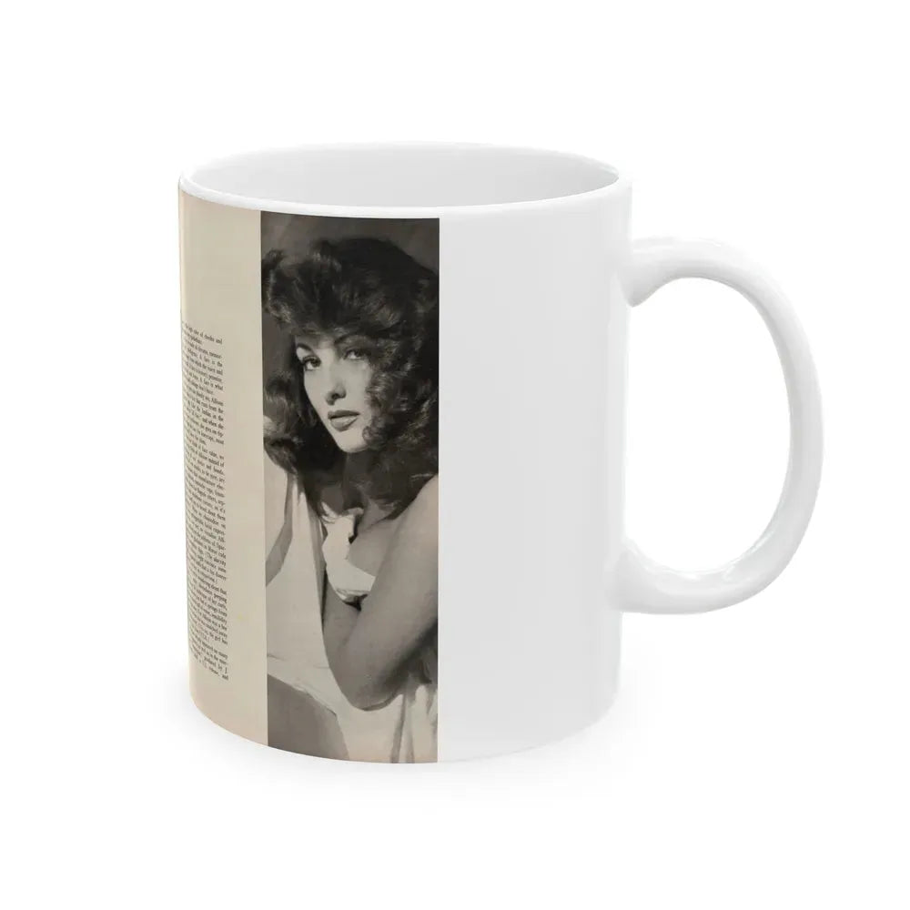 Allison Hayes #180 - Pages 3 & 4 of 5 with, 2 B&W Photos & Article Continued from GenT Mag. Oct. '58 (Vintage Female Icon) White Coffee Mug - Go Mug Yourself