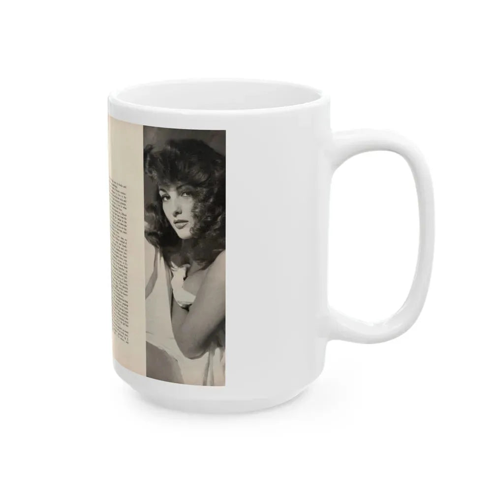 Allison Hayes #180 - Pages 3 & 4 of 5 with, 2 B&W Photos & Article Continued from GenT Mag. Oct. '58 (Vintage Female Icon) White Coffee Mug - Go Mug Yourself