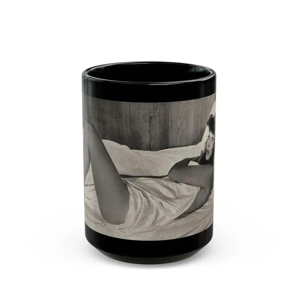 Allison Hayes #181- 1 B&W from GenT Magazine Oct. '58 Page 58 (Vintage Female Icon) Black Coffee Mug 15oz - Go Mug Yourself