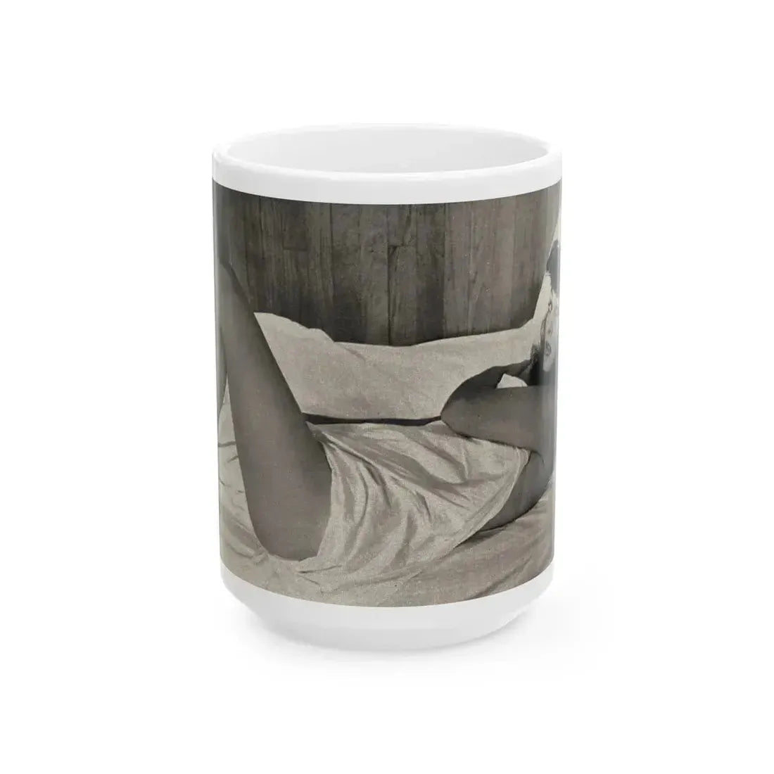Allison Hayes #181- 1 B&W from GenT Magazine Oct. '58 Page 58 (Vintage Female Icon) White Coffee Mug 15oz - Go Mug Yourself