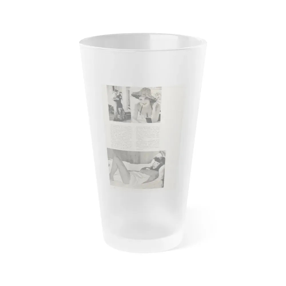 Allison Hayes #181 - Pages 5 of 5 with, 3 B&W Photos & End of Article from GenT Mag. Oct. '58 (Vintage Female Icon) Frosted Pint Glass 16oz 16oz Frosted - Go Mug Yourself