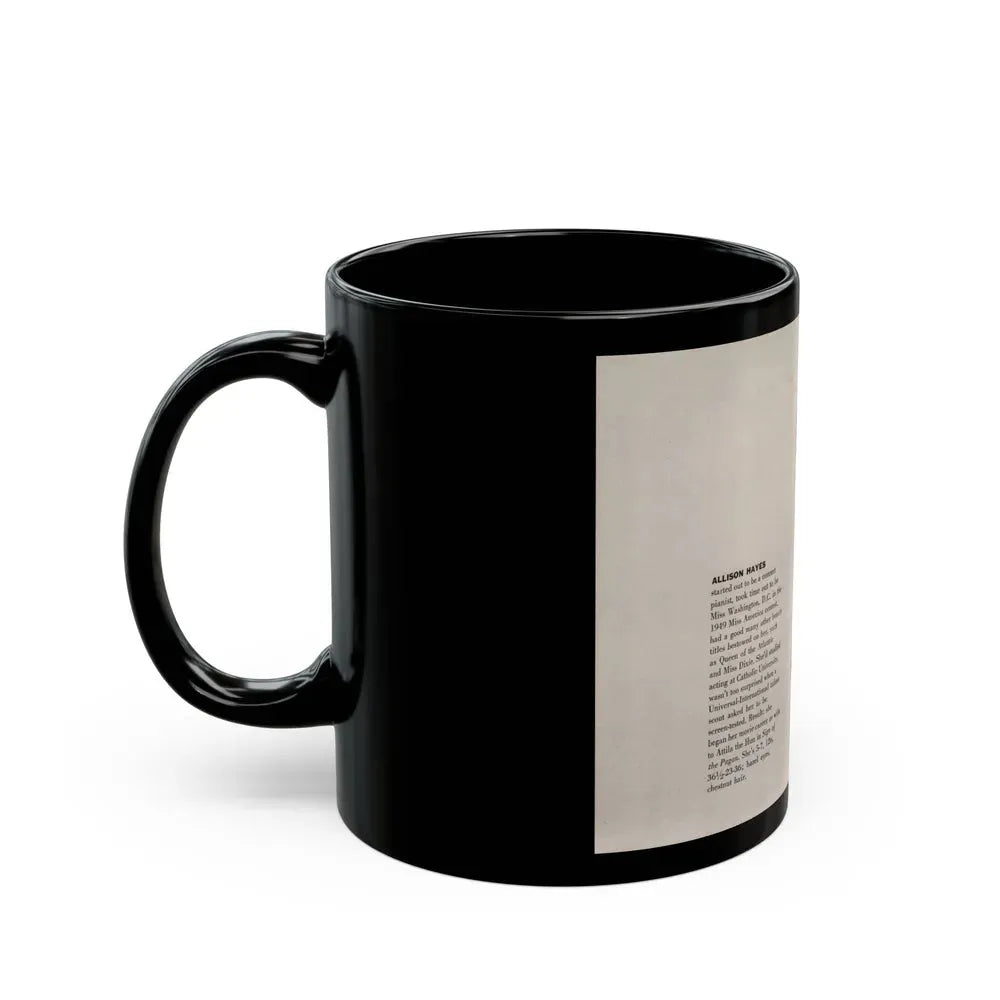Allison Hayes #192 - Modern Screen Pin-Ups Mag. Issue #1 (Vintage Female Icon) Black Coffee Mug - Go Mug Yourself