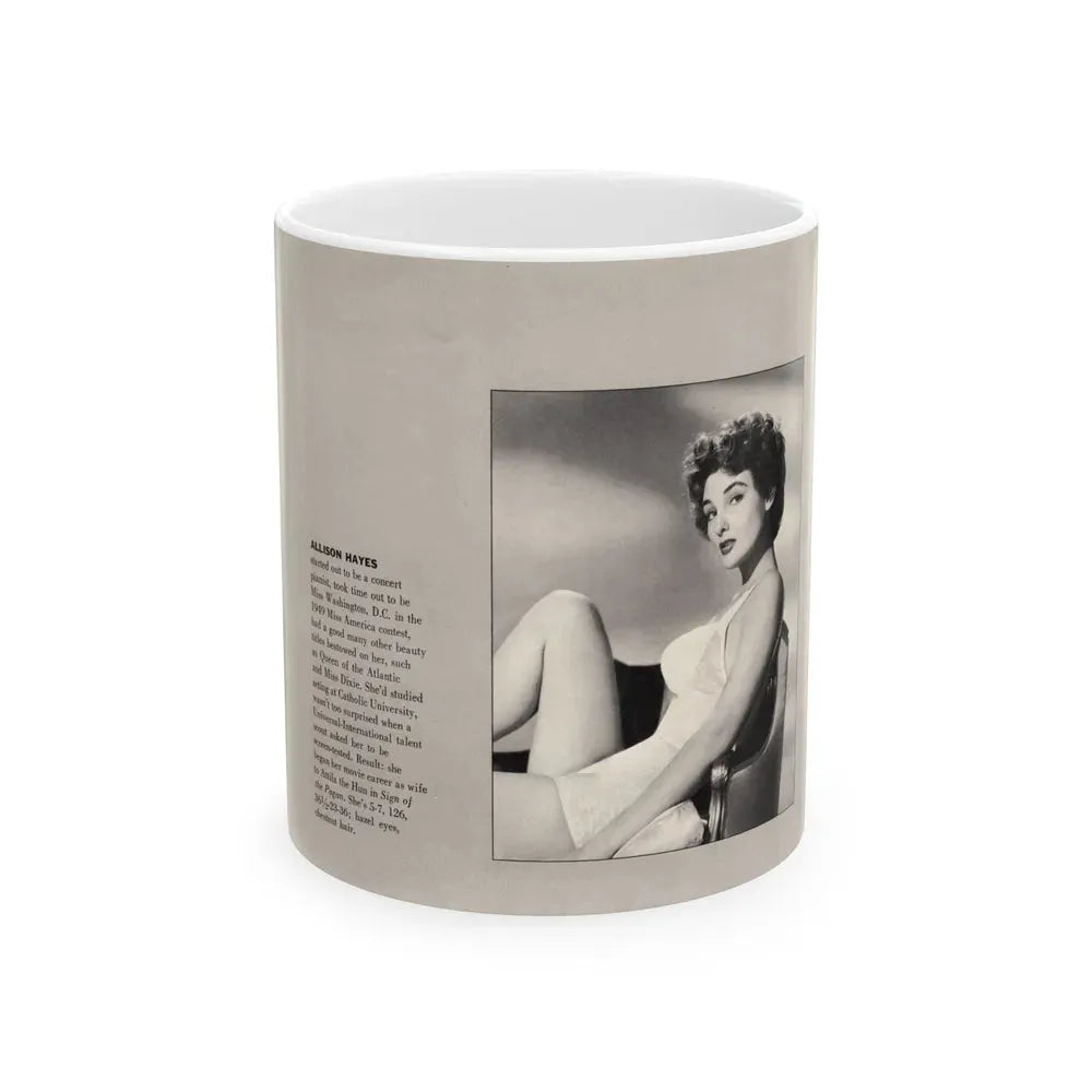 Allison Hayes #192 - Modern Screen Pin-Ups Mag. Issue #1 (Vintage Female Icon) White Coffee Mug 11oz - Go Mug Yourself