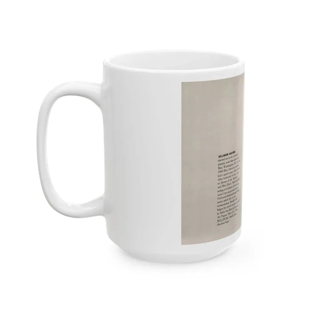 Allison Hayes #192 - Modern Screen Pin-Ups Mag. Issue #1 (Vintage Female Icon) White Coffee Mug - Go Mug Yourself