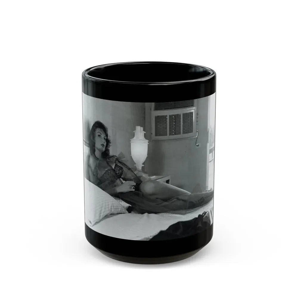 Allison Hayes #206 - Pages 8 with 1 B&W Photo & Article from Femmes Fatales Of The 1950's_1 (Vintage Female Icon) Black Coffee Mug 15oz - Go Mug Yourself