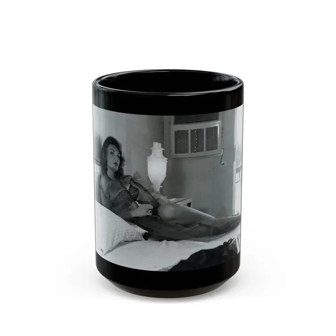 Allison Hayes #206 - Pages 8 with 1 B&W Photo & Article from Femmes Fatales Of The 1950's_1 (Vintage Female Icon) Black Coffee Mug 15oz - Go Mug Yourself