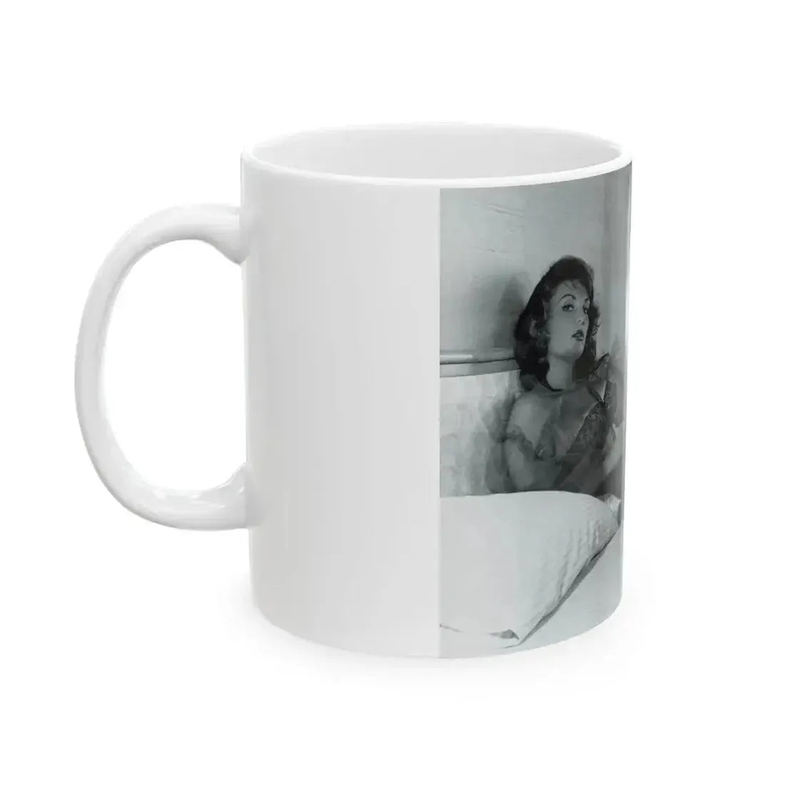 Allison Hayes #206 - Pages 8 with 1 B&W Photo & Article from Femmes Fatales Of The 1950's_1 (Vintage Female Icon) White Coffee Mug - Go Mug Yourself