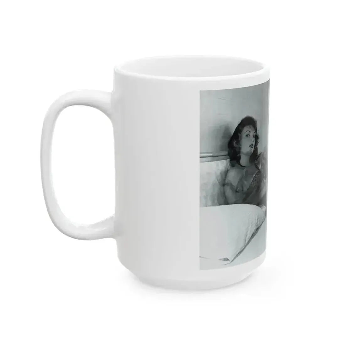 Allison Hayes #206 - Pages 8 with 1 B&W Photo & Article from Femmes Fatales Of The 1950's_1 (Vintage Female Icon) White Coffee Mug - Go Mug Yourself