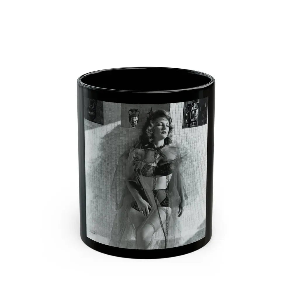 Allison Hayes #207 - Pages 9 with 1 B&W Photo from Femmes Fatales Of The 1950's (Vintage Female Icon) Black Coffee Mug 11oz - Go Mug Yourself