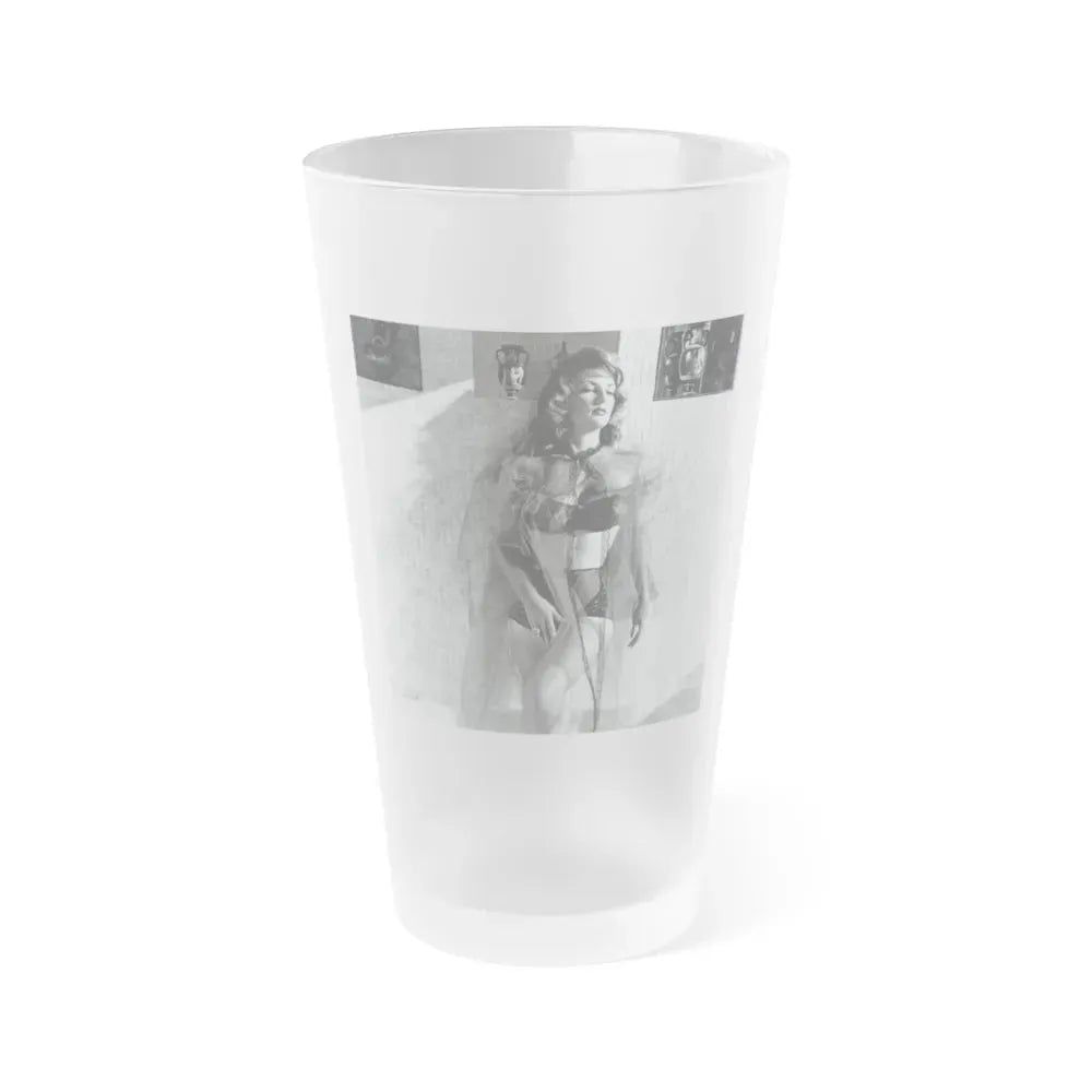 Allison Hayes #207 - Pages 9 with 1 B&W Photo from Femmes Fatales Of The 1950's (Vintage Female Icon) Frosted Pint Glass 16oz 16oz Frosted - Go Mug Yourself
