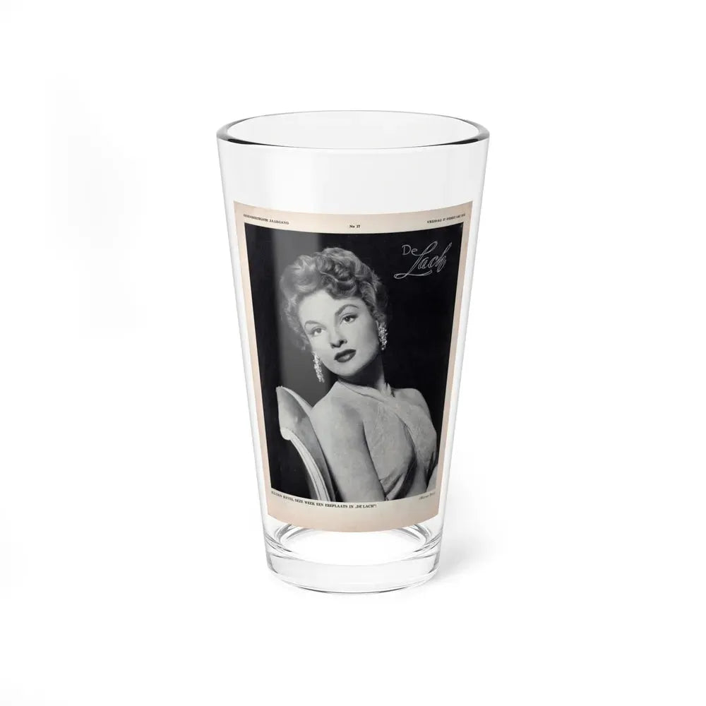 Allison Hayes #220 - 1 Full Large B&W Glamour Portrait on Page from DE LACH Dutch Film Star Mag. 2-17-56 (Vintage Female Icon) Pint Glass 16oz 16oz - Go Mug Yourself