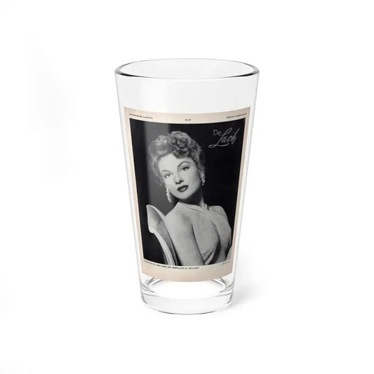 Allison Hayes #220 - 1 Full Large B&W Glamour Portrait on Page from DE LACH Dutch Film Star Mag. 2-17-56 (Vintage Female Icon) Pint Glass 16oz 16oz - Go Mug Yourself
