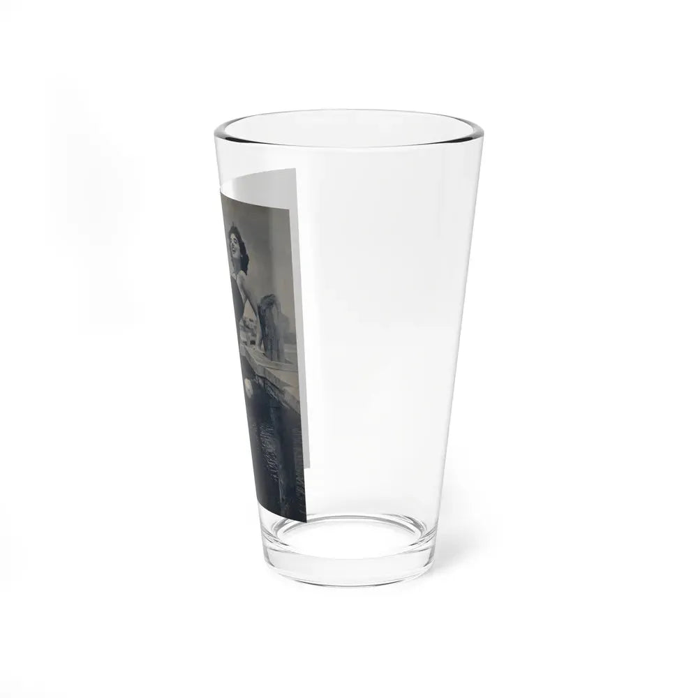Allison Hayes #221 - 1 Full Page B&W Cheesecake Pin-Up Photo from Piccolo Dutch Movie Star Mag. 12-19-54 (Vintage Female Icon) Pint Glass 16oz - Go Mug Yourself