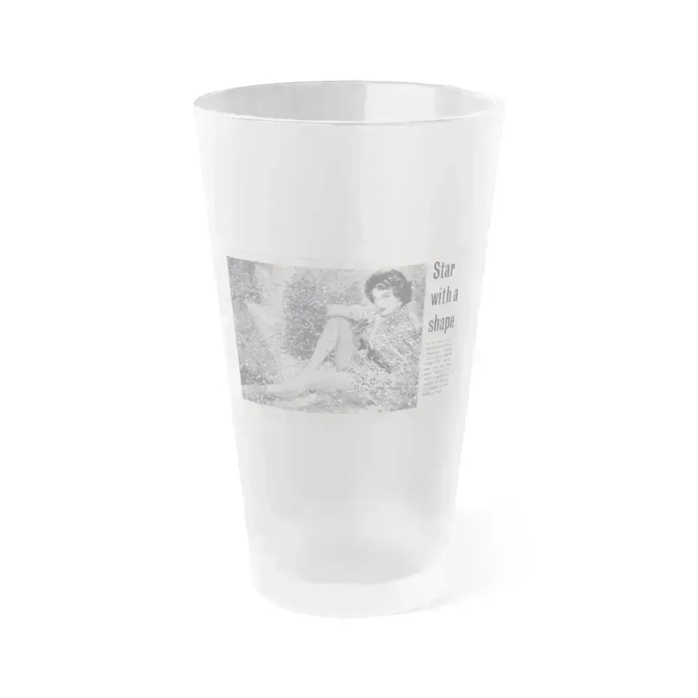 Allison Hayes #225 - Pages & Pages 1 & 2 of 2 with, Allison 1 Full Body B&W Glamour Photo from SPOT ON April '54 Pocket Magazine (Vintage Female Icon) Frosted Pint Glass 16oz 16oz Frosted - Go Mug Yourself