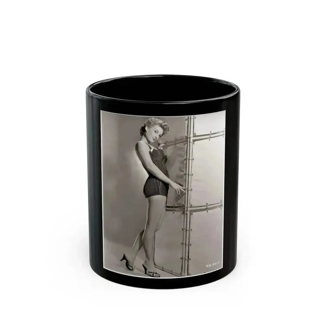 Allison Hayes #238 - 8x10 B&W Full Body Cheesecake Photo (Vintage Female Icon) Black Coffee Mug 11oz - Go Mug Yourself
