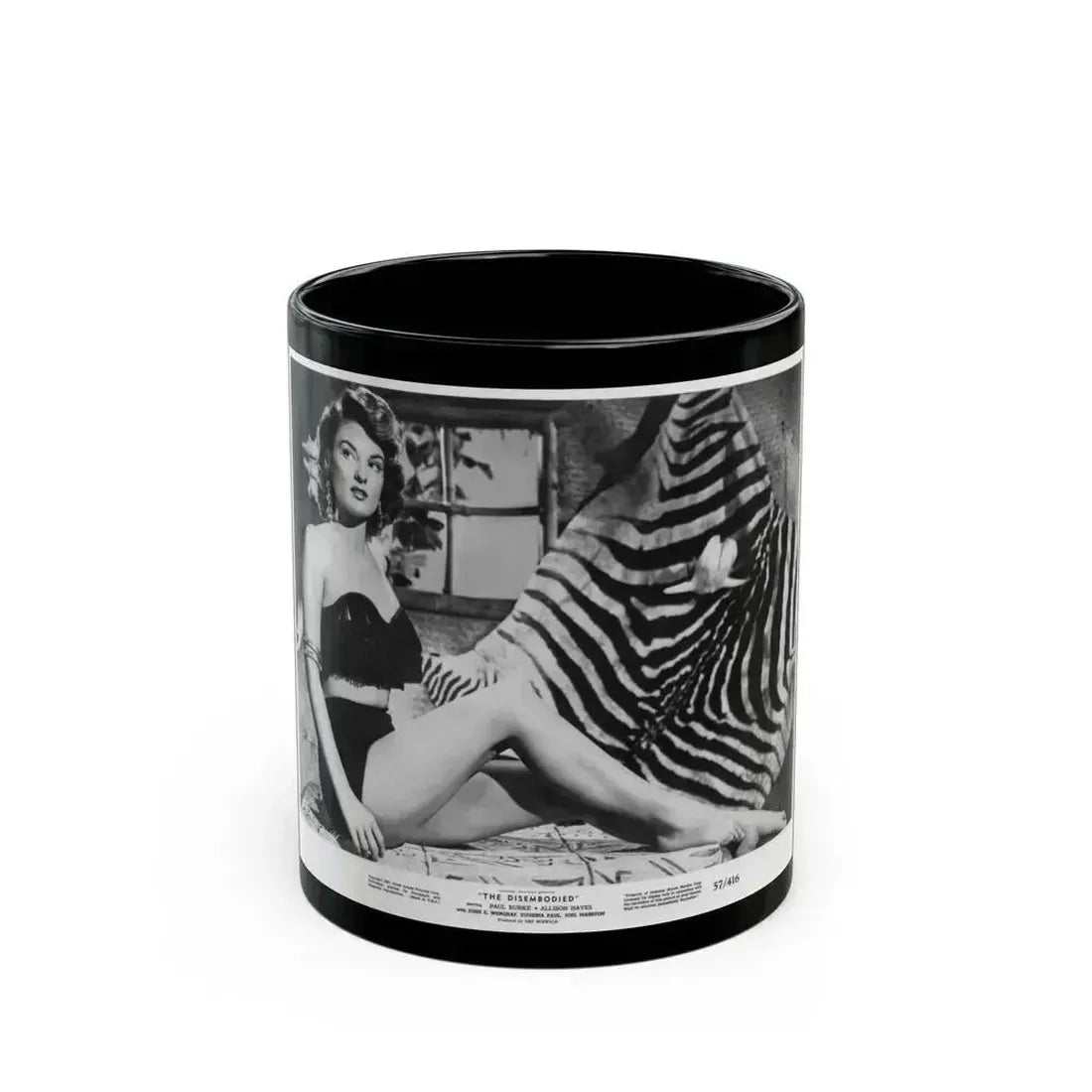 Allison Hayes #31 - Full Body B&W 8x10 HQ Photo Re-Print for ''The Disembodied' '57 Cheesecake Pin-Up Promo Pic (Vintage Female Icon) Black Coffee Mug 11oz - Go Mug Yourself
