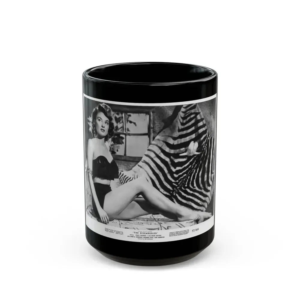 Allison Hayes #31 - Full Body B&W 8x10 HQ Photo Re-Print for ''The Disembodied' '57 Cheesecake Pin-Up Promo Pic (Vintage Female Icon) Black Coffee Mug 15oz - Go Mug Yourself