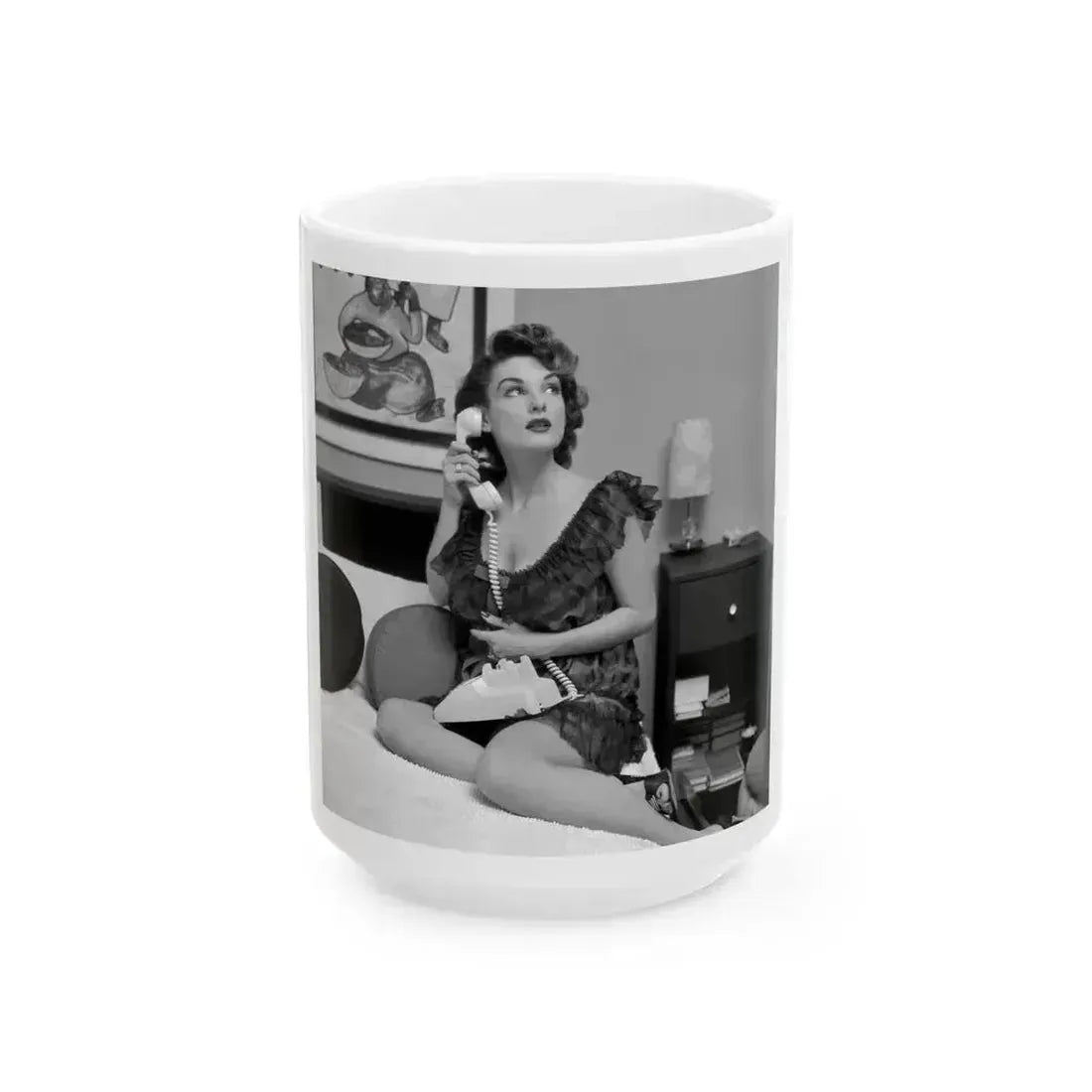 Allison Hayes #75 (Vintage Female Icon) White Coffee Mug 15oz - Go Mug Yourself