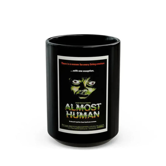 ALMOST HUMAN 1974 Movie Poster - Black Coffee Mug 15oz - Go Mug Yourself